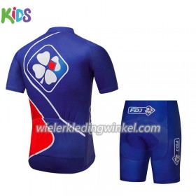 Set Wielershirt + Fietsbroek Kort 2018 FDJ N002